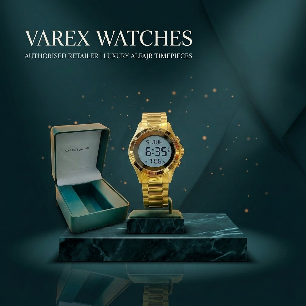Al Fajr Waterproof Prayer Watch with Original Box and 1 Year Warranty