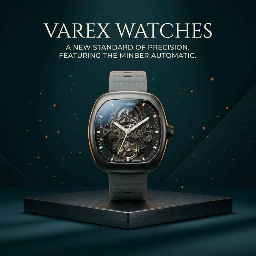 MINBER Automatic Gents Watch with Silicon Strap and Stainless Steel Case