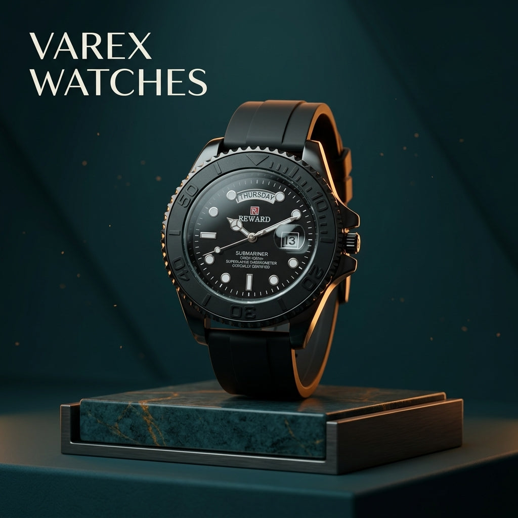 REWARD Original Yacht Master Gents Watch with Day Date Display and Silicon Strap