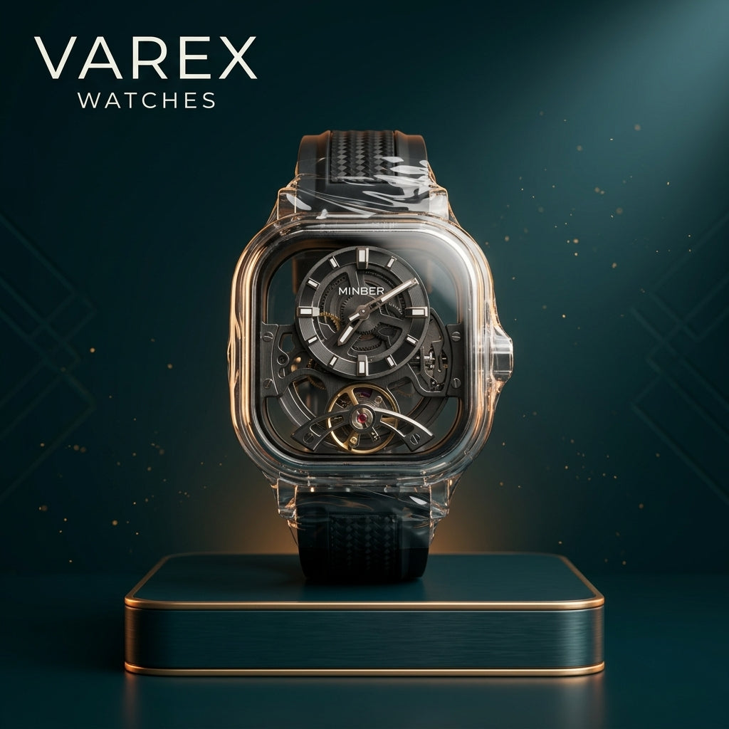 MINBER Automatic Gents Watch with Silicon Strap and Stainless Steel Case