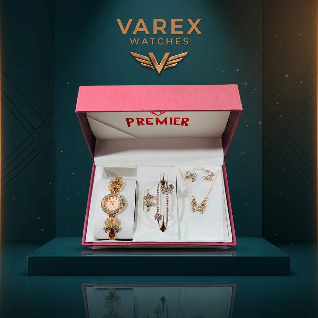 Premier Women's Watch and Jewelry Gift Set with Luxury Gift Box