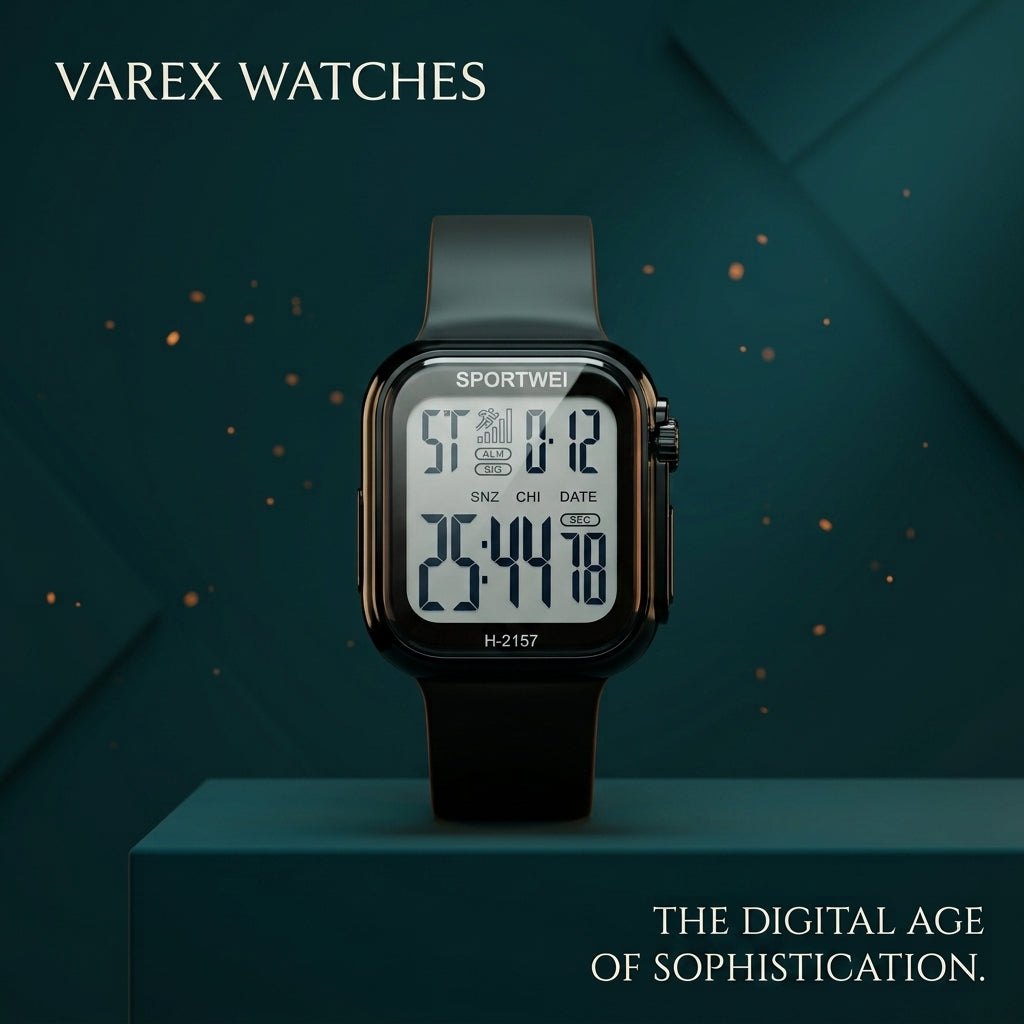 SPORTWEI Original Digital Watch with 3ATM Water Resistance and Stainless Steel Back