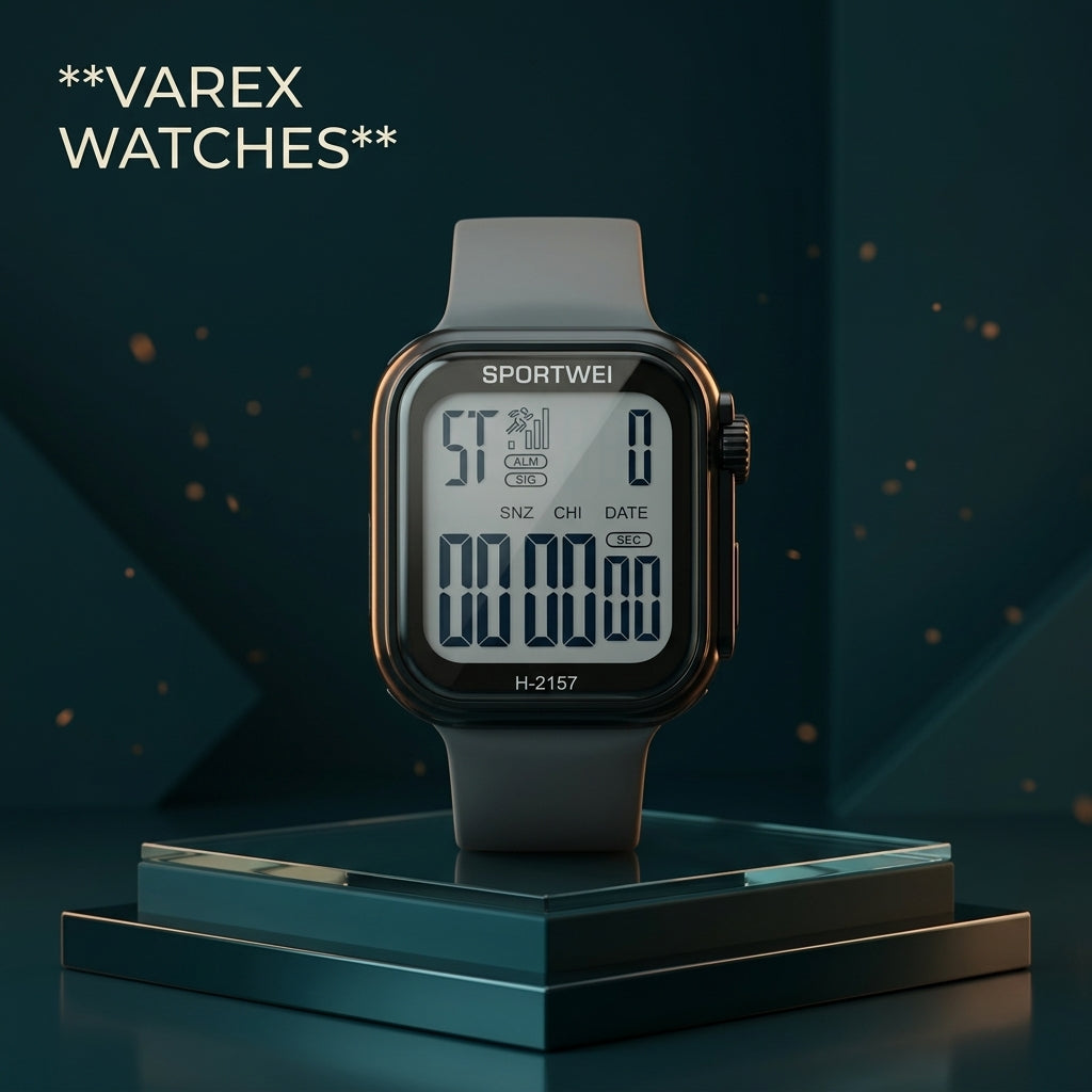 SPORTWEI Original Digital Watch with 3ATM Water Resistance and Stainless Steel Back