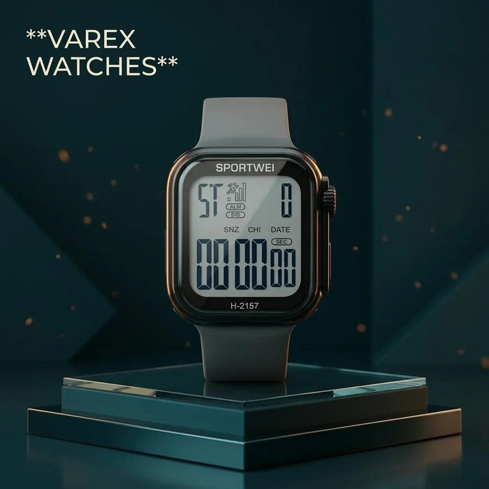 SPORTWEI Original Digital Watch with 3ATM Water Resistance and Stainless Steel Back
